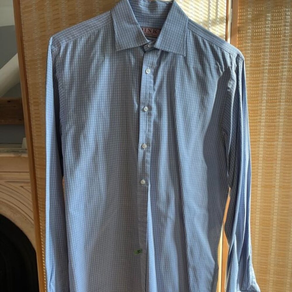 Thomas Pink Prestige Men’s Dress Shirt in Blue Gingham